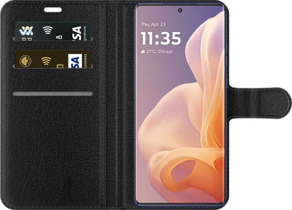Kompatibel Tegnebogsetui til Motorola Moto G85 Stregkode - Sort motiv i begrænset oplag - Stregkode. sort