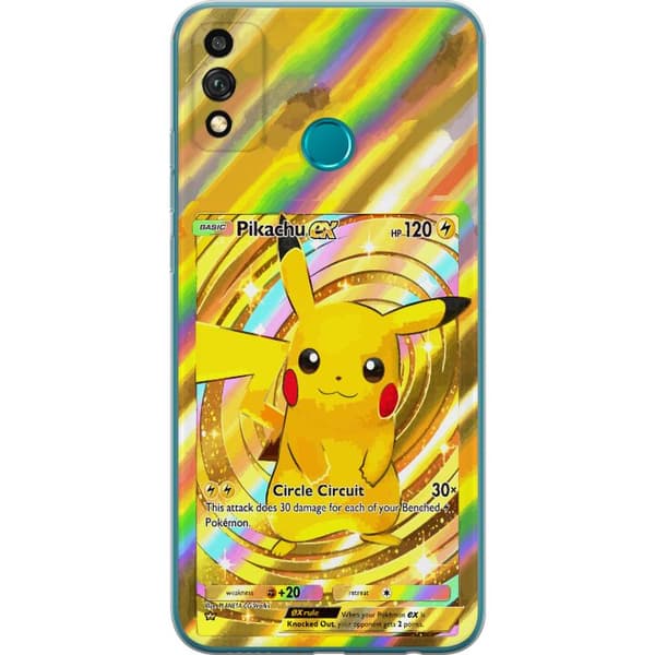 Kompatibelt Mobildeksel til Honor 9X Lite Gullig Pikachu EX samlebilde med regnbueeffekter gull