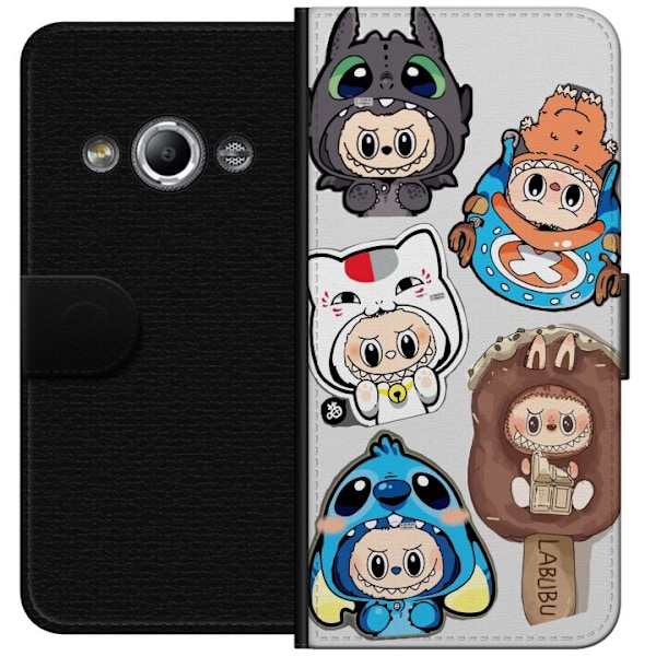 Samsung Galaxy Xcover 3 Tegnebogsetui Labubu figur samling - Pop Mart Labubu The Monsters i farverigt design