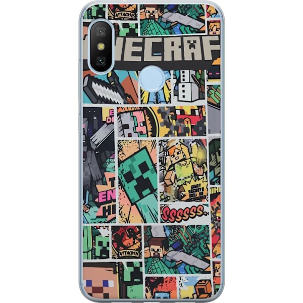 Xiaomi Mi A2 Lite Läpinäkyvä kuori Minecraft Taide
