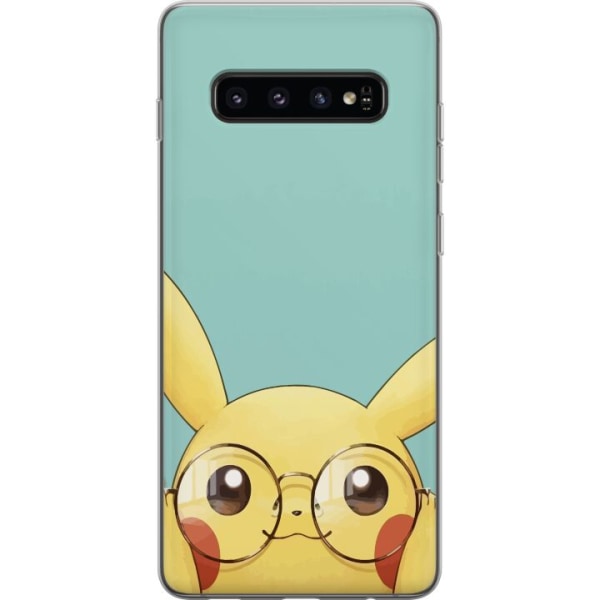 Samsung Galaxy S10 Läpinäkyvä kuori Pikachu lasit