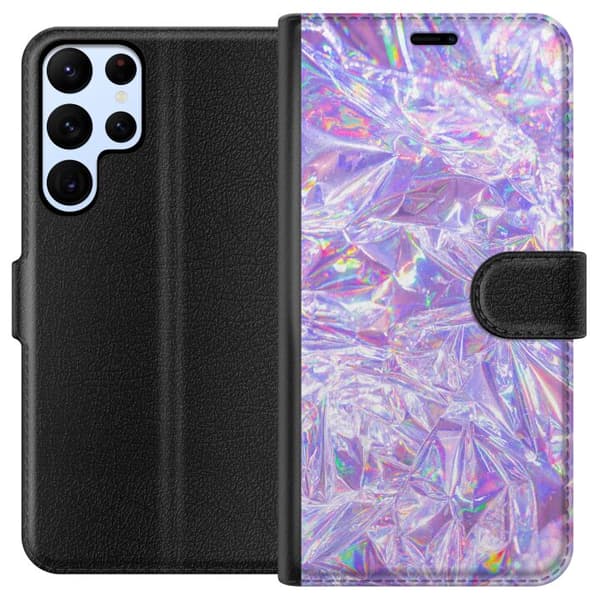 Kompatibelt Plånboksfodral till Samsung Galaxy S22 Ultra 5G Glitter