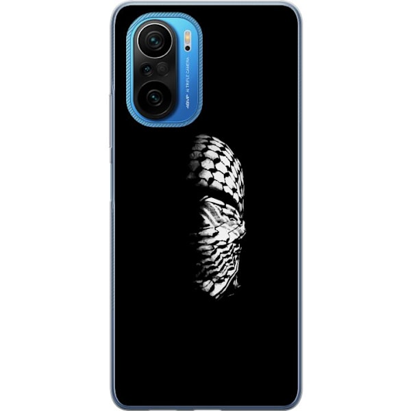 Xiaomi Poco F3 Läpinäkyvä kuori Keffiyeh-kuviointi - klassinen palestiinalainen mustavalkoinen shaali, jolla on kulttuurinen merkitys