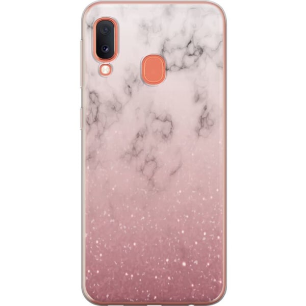 Samsung Galaxy A20e Cover / Mobilcover - Blødt Pink Marmor