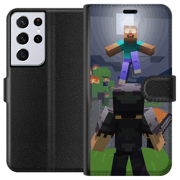 Samsung Galaxy S21 Ultra 5G Lommeboketui Minecraft