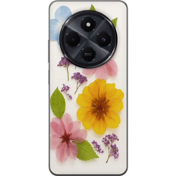 Xiaomi Redmi A4 Gjennomsiktig deksel Pressede blomster