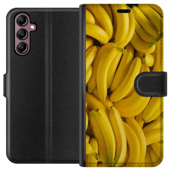 Samsung Galaxy A14 5G Plånboksfodral Banana Pattern – lekfullt mönster med gula bananer