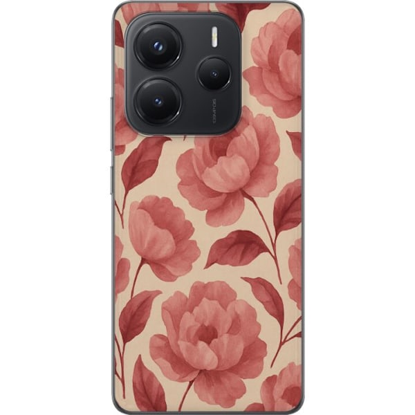 Xiaomi Redmi Note 14 Gennemsigtig cover Roseblomst