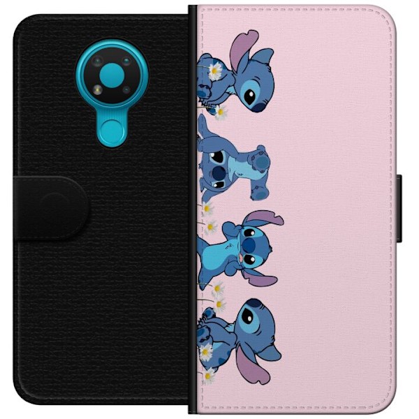 Nokia 3.4 Plånboksfodral Stitch Skratt & Bus – Perfekt för