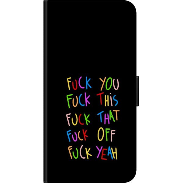 Kompatibel Tegnebogsetui til OnePlus 7T Pro Färgglada svordomar sort