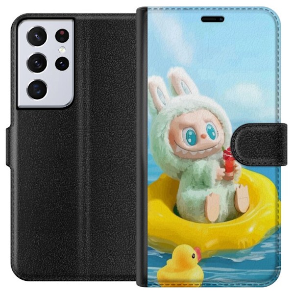 Samsung Galaxy S21 Ultra 5G Lompakkokotelo Labubu Macaron-sarj