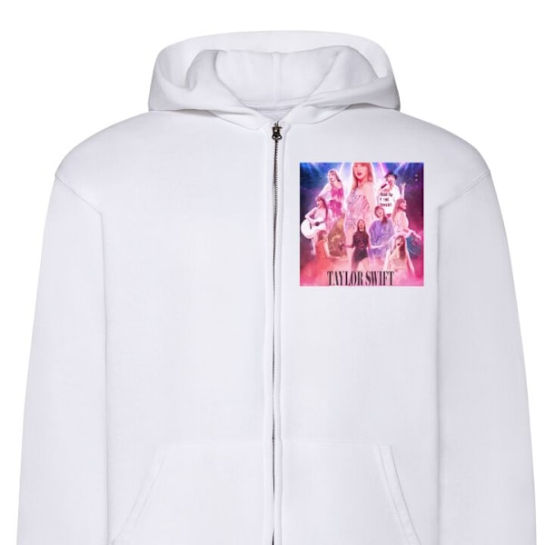Zip-Hoodie | Hættetrøje med Lynlås til Voksne Taylor Swift hvid S