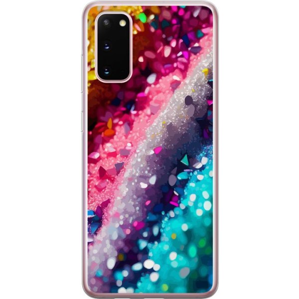 Samsung Galaxy S20 Genomskinligt Skal Glitter