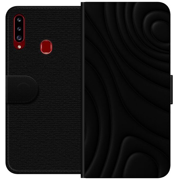 Samsung Galaxy A20s Lommeboketui Svarte Bølger