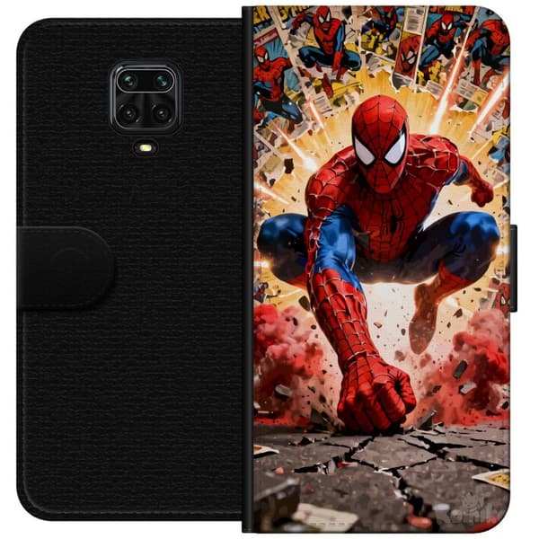 Kompatibel Tegnebogsetui til Xiaomi Redmi Note 9 Pro Spider Man action