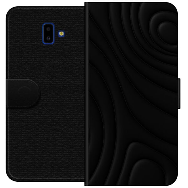 Samsung Galaxy J6+ Tegnebogsetui Sorte Bølger