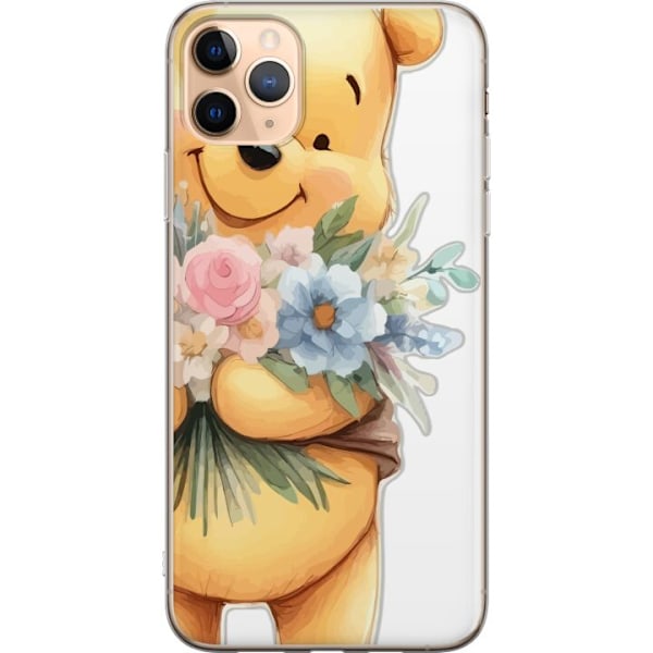 Apple iPhone 11 Pro Max Läpinäkyvä kuori Nalle Puh kukkien