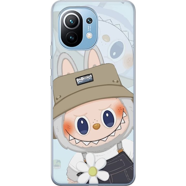 Xiaomi Mi 11 Läpinäkyvä kuori Labubu hattuineen - Pop Mart -hahmo Mr. Butcher retrotyylillä ja luonteella
