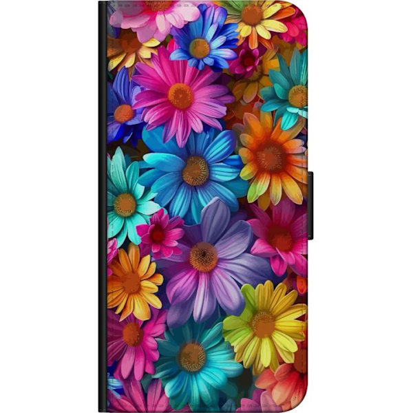 OnePlus 7 Pro Plånboksfodral Gerbera Blommor Färgglad Dekor Blommotiv Populärt Heminredning Färg Rik Väggkonst Design