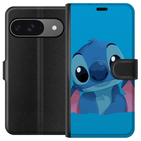 Google Pixel 9 Lompakkokotelo Stitch Sininen