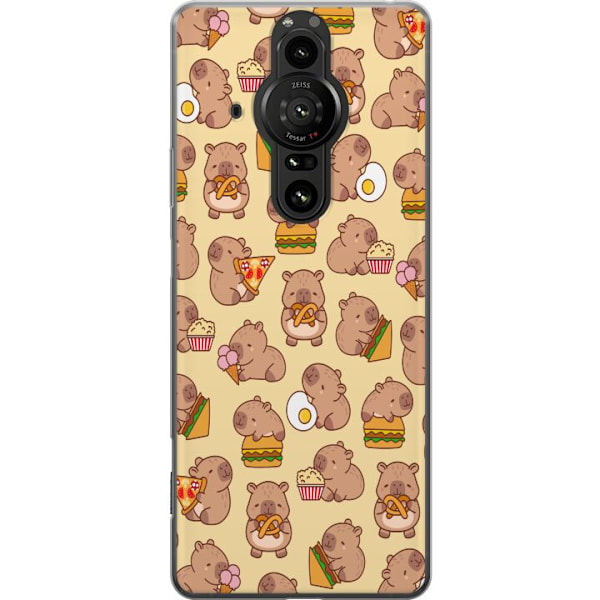 Sony Xperia Pro-I Läpinäkyvä kuori Kawaii capybara puhelinkotelo useilla söpöillä hahmoilla