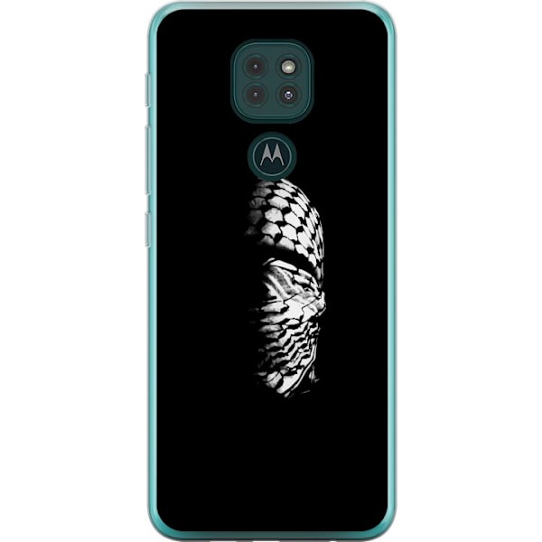 Motorola Moto G9 Play Genomskinligt Skal Keffiyeh-mönster – klassisk svartvit palestinasjal med kulturell tyngd