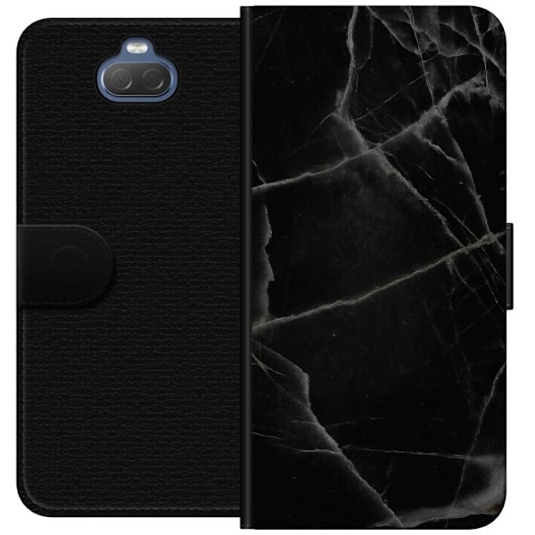 Sony Xperia 10 Plus Tegnebogsetui Sort marmor