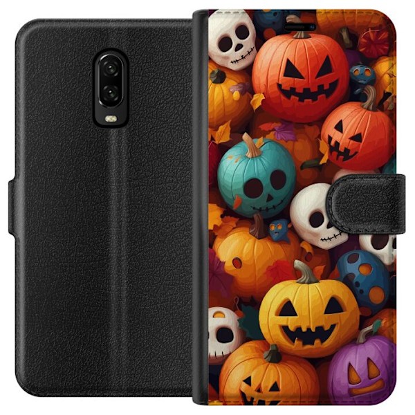 OnePlus 6T Plånboksfodral Halloween mönster 2024