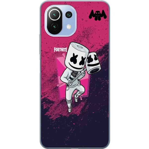 Xiaomi 11 Lite 5G NE Läpinäkyvä kuori Marshmello Fortnite Skin Emote Gaming DJ Hahmo Suosittu Aihe Lapsi Nuori Trendi