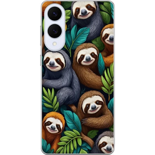 Samsung Galaxy S25 Edge Gennemsigtig cover Sengångarstil - afslappet motiv med sød dovendyr