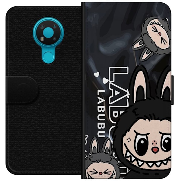 Nokia 3.4 Lompakkokotelo <nl>Labubu Black Energy - Musta kuvio