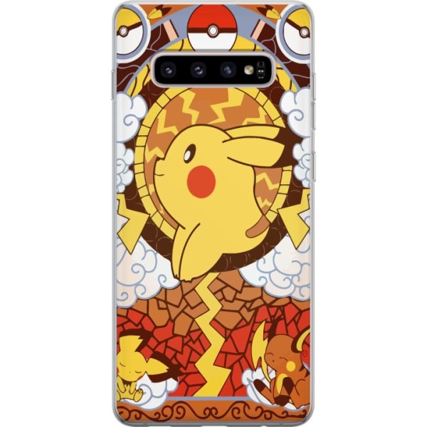 Samsung Galaxy S10+ Läpinäkyvä kuori Pikachu