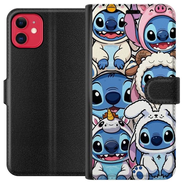 Kompatibel Tegnebogsetui til Apple iPhone 11 Stitch Disney Lilo Stitch blå alien sød figur