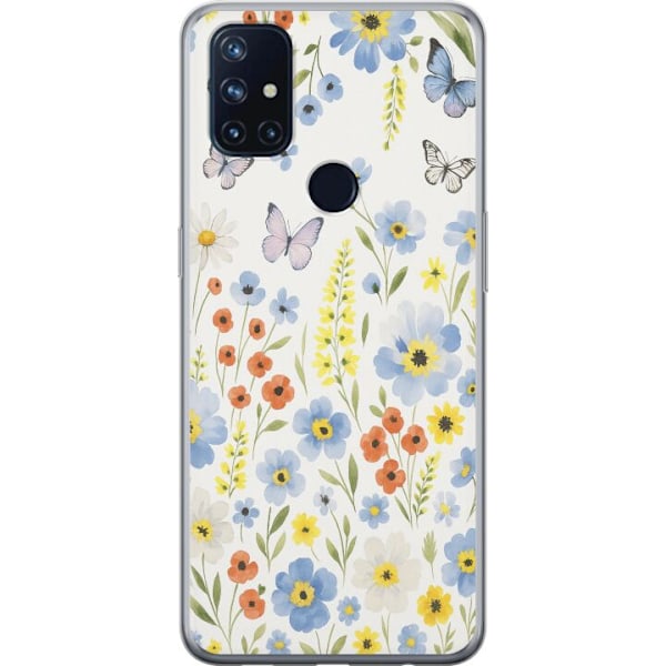 OnePlus Nord N10 5G Läpinäkyvä kuori Kesäkukat