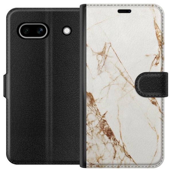 Google Pixel 7a Lommeboketui Hvit marmor