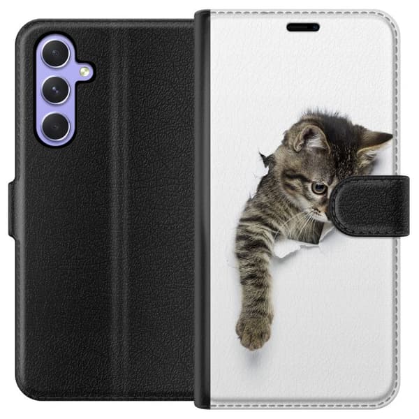 Kompatibelt Plånboksfodral till Samsung Galaxy A54 Katt