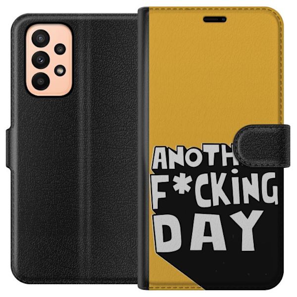 Samsung Galaxy A23 Lompakkokotelo Another Day Tekstimotiivi Huumori Katumuoti Graafinen Rohkea Tyyli Suosittu Elämäntapa Kaupunkimuoti Design