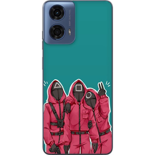 Motorola Moto G24 Läpinäkyvä kuori Squid Game Hahmot Graafinen Suunnittelu Sarjakuvasarjan Hahmot Suosittu TV-Teema Aasialainen Tyyli Jännittävä