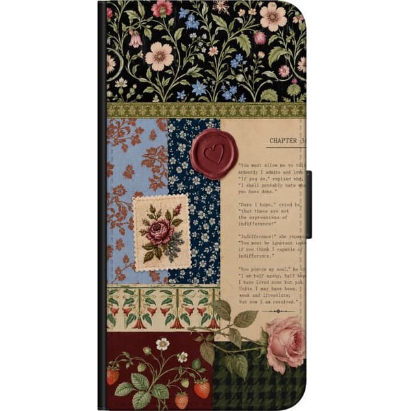 Kompatibelt Plånboksfodral till OnePlus 8 Beige blomsterbrev beige