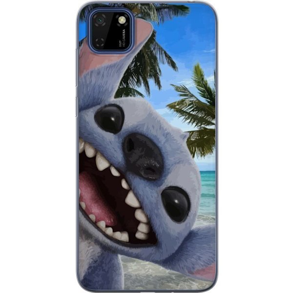 Huawei Y5p Genomskinligt Skal Stitch mobilskal med Palmer i söt vänskapsdesign