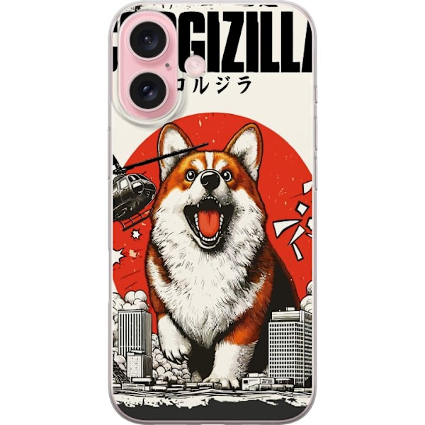 Apple iPhone 16 Gjennomsiktig deksel Corgizilla