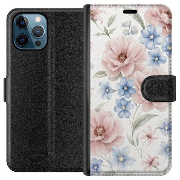 Apple iPhone 12 Pro Tegnebogsetui Romantiske blomster