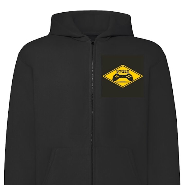 Zip-Hoodie | Hættetrøje med Lynlås til Voksne Gamer Zone sort L