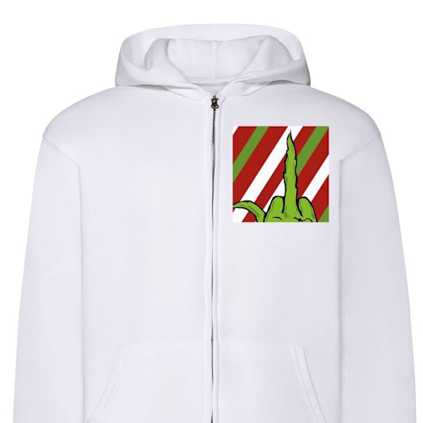 Zip-Hoodie | Huvtröja med Dragkedja för Vuxna Grinch vit L