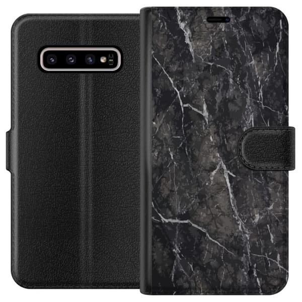 Kompatibelt Lommeboketui til Samsung Galaxy S10+ Marmor