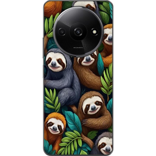 Xiaomi Redmi A3 Läpinäkyvä kuori Sengångarstil - rentoutunut muotoilu söpöllä laiskiaalla