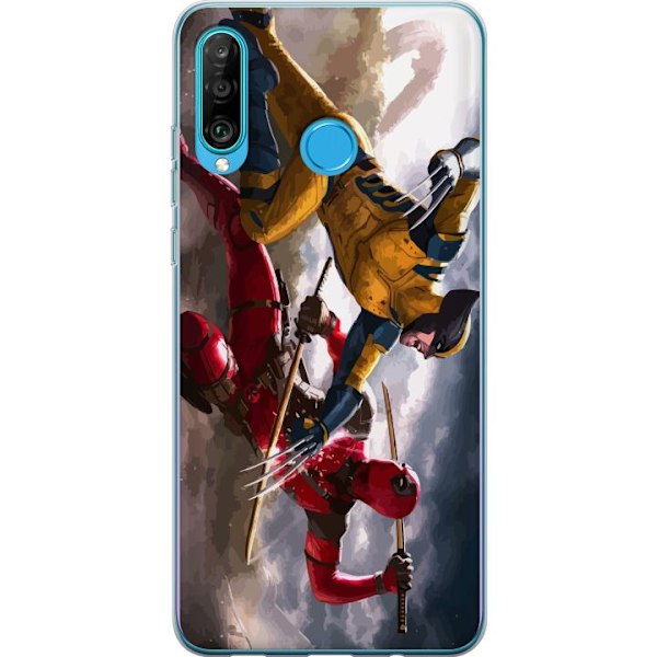 Huawei P30 lite Gennemsigtig cover Wolverine Deadpool