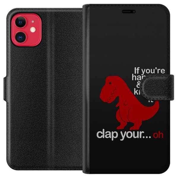Kompatibel Tegnebogsetui til Apple iPhone 11 Dinosaur
