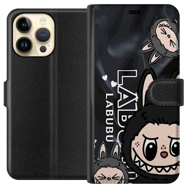 Apple iPhone 14 Pro Max Lompakkokotelo <nl>Labubu Black Energy