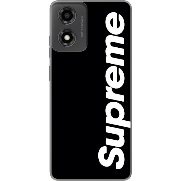 Motorola Moto E14 Gennemsigtig cover Supreme Sort Hvid Streetwear Design Klassisk Modeikon Trend Urban Stil Grafiskt Motiv Populær